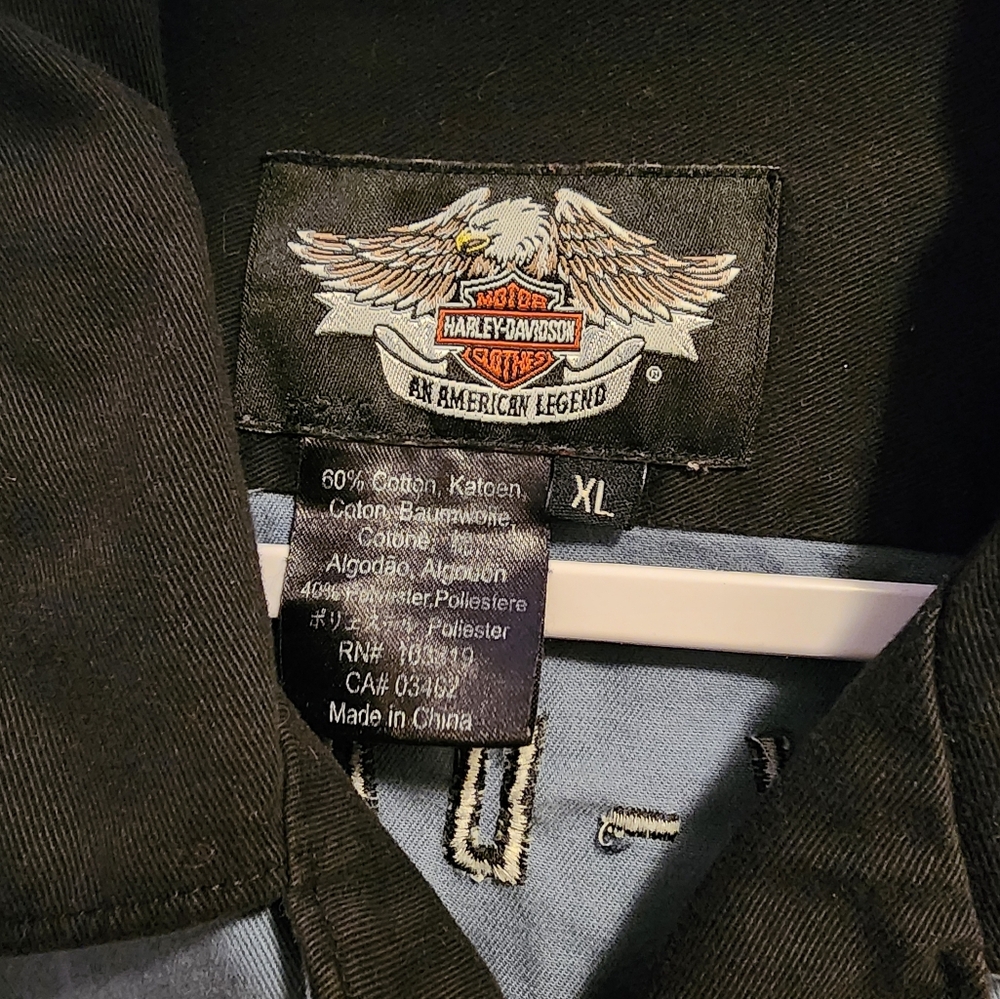 Harley-Davidson Black and Blue Button-Up Shirt - Picture 3 of 3